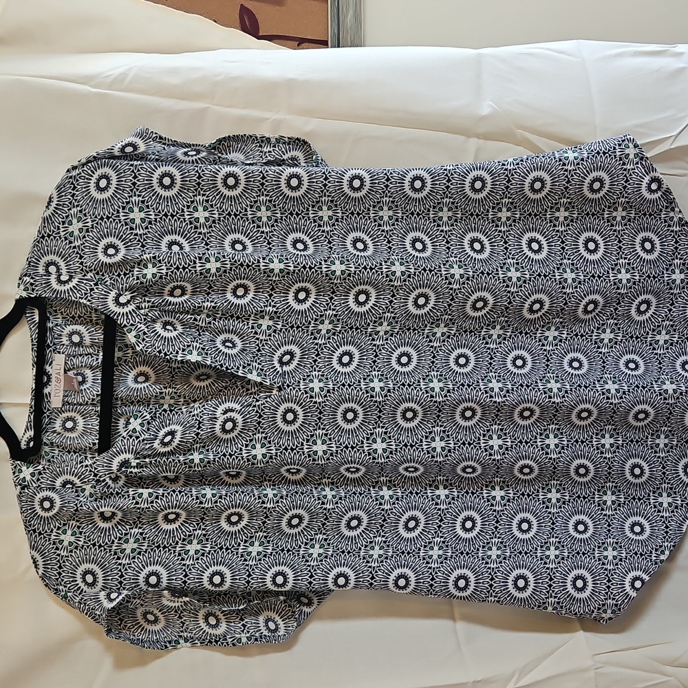 roz&ali top In a Large. Clors Are Blue And White With Green Accent.